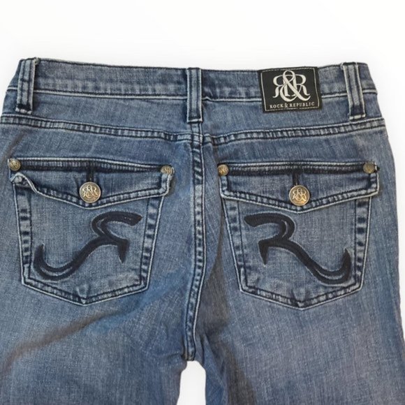 Rock Republic Womens Size 8 Kasandra Bootcut Jeans Low Rise Medium Wash Stretch - Picture 3 of 8